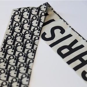 Christian Dior headband hair tie twill ribbon